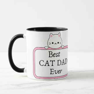 Taza El mejor papá del gato es la foto moderna del Pers