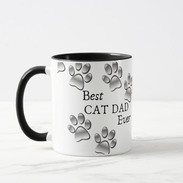 Taza El mejor papá del gato es la foto moderna del Pers (Izquierda)