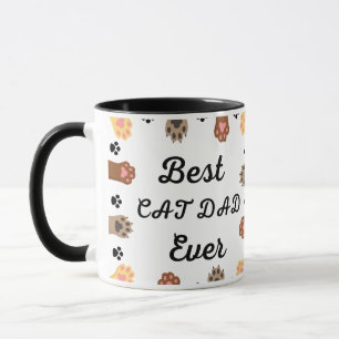 Taza El mejor papá del gato es la foto moderna del Pers