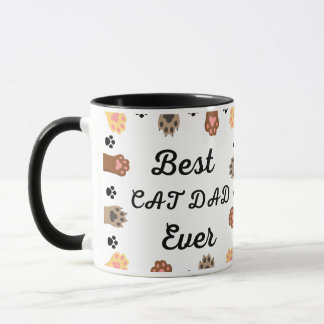 Taza El mejor papá del gato es la foto moderna del Pers