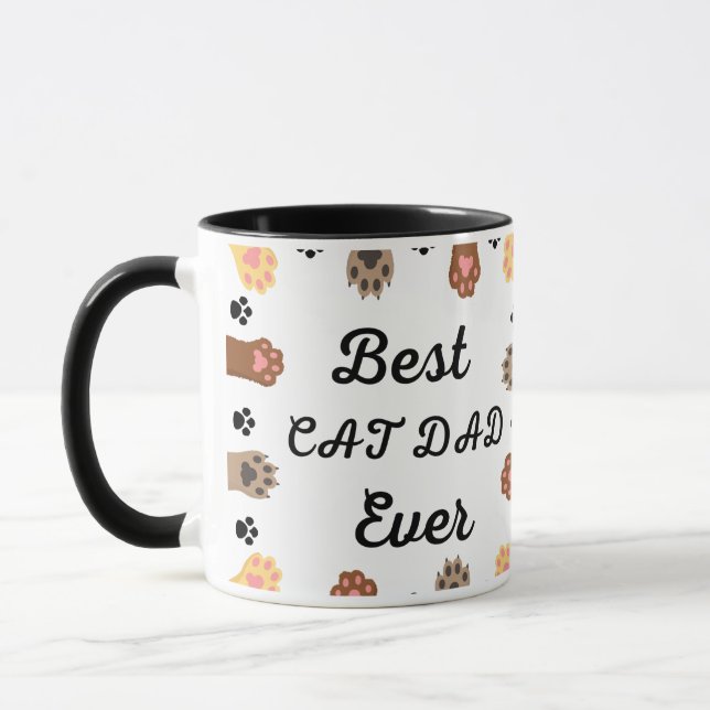 Taza El mejor papá del gato es la foto moderna del Pers (Izquierda)