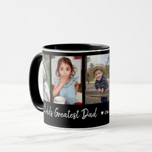 Taza El mejor papá del mundo 5 Collage de fotos negro