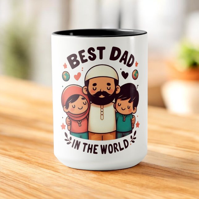 Taza El mejor papá del mundo - Amo al padre musulmán (Subido por el creador)