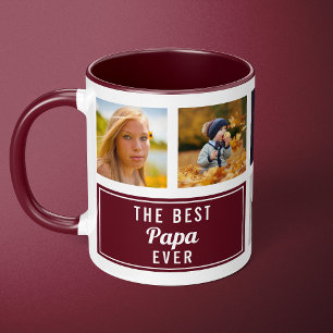 Taza El Mejor Papá del Mundo Collage Foto Personalizada