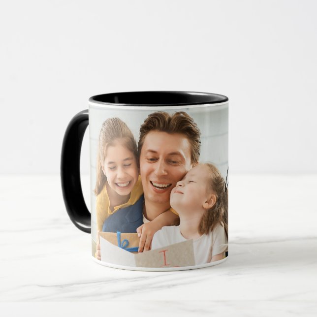 Taza El mejor papá del mundo desde la moderna foto del  (Anverso izquierdo)