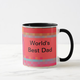 Taza El mejor papá del mundo, tela escocesa del pixel