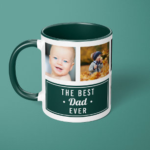 Taza El Mejor Papá del Mundo Verde Colografo de Fotos P