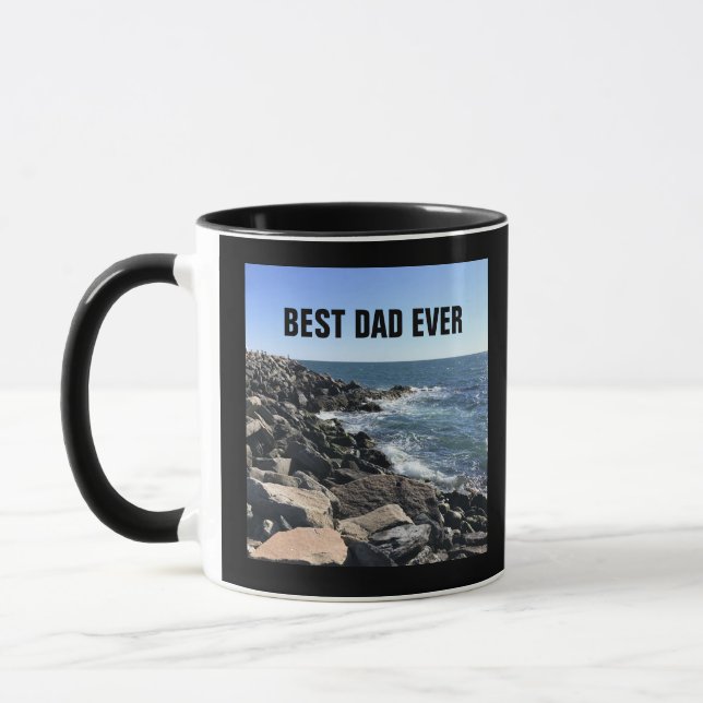 Taza El mejor papá del océano Atlántico Costa Azul Mar  (Izquierda)