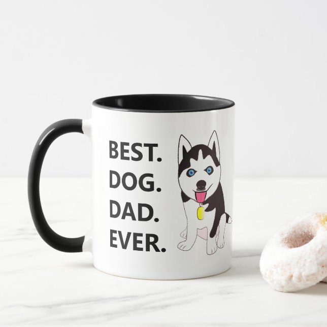 Taza El mejor papá del perro - Husky Puppy (Con donut)