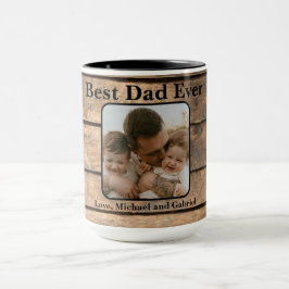 Taza El mejor papá jamás Rústico estampado de madera de