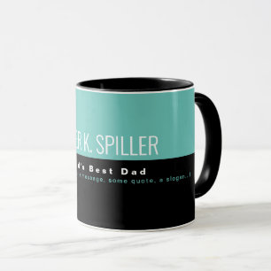 Taza El mejor papá medio azul medio negro del mundo