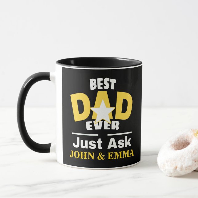 Taza El Mejor Papá Solo Pregunta... Personalizar (Con donut)