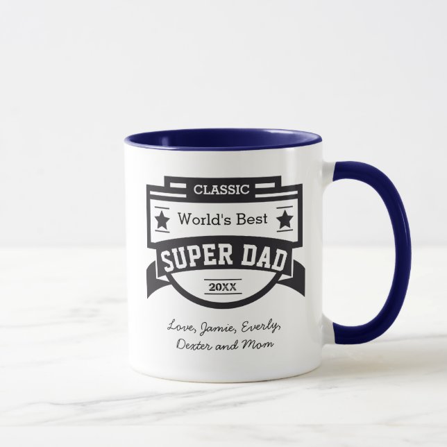 Taza El mejor papá SUPER del mundo personalizado (Derecha)