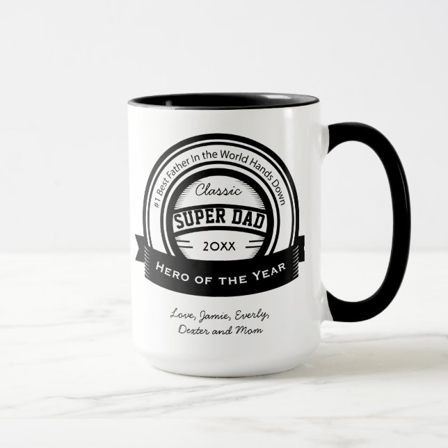 Taza El mejor papá SUPER del mundo personalizado (Derecha)