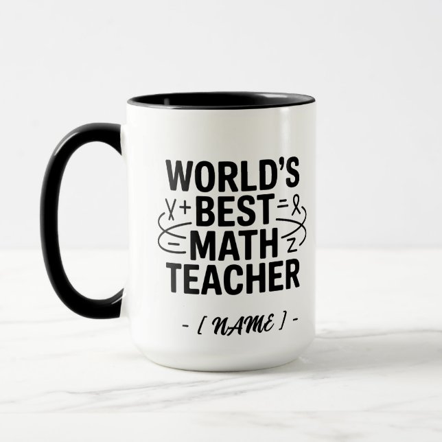 Taza El mejor Personalizado de matemáticas del mundo (Izquierda)