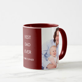 Taza El mejor Personalizado de papá de dos fotos