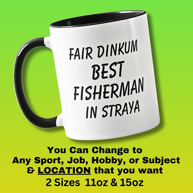 Taza El mejor pescador de Dinkum en Straya (Subido por el creador)