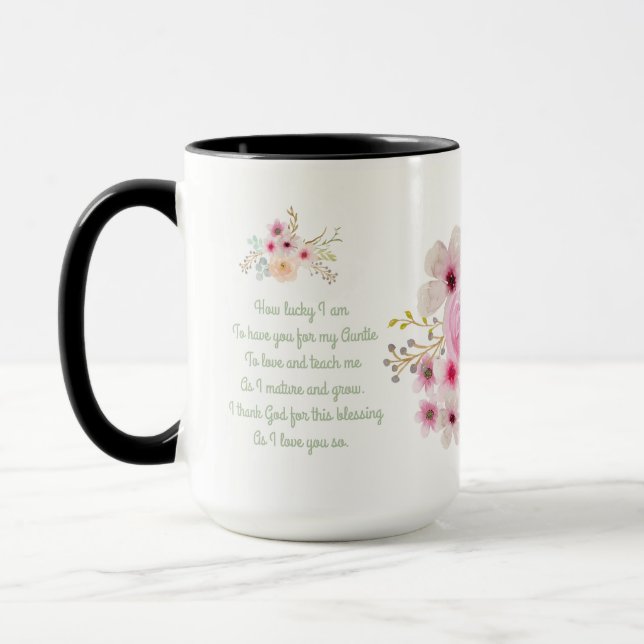 Taza El mejor POEMA AUNTIE MUG del mundo, personalizado (Izquierda)