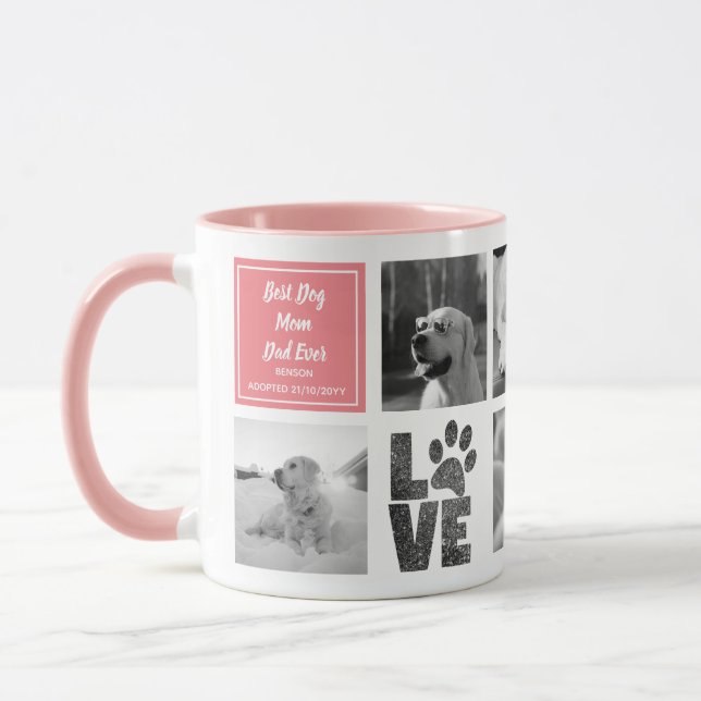 Taza El mejor regalo de COLLAGE DE FOTOS de papá de mam (Izquierda)