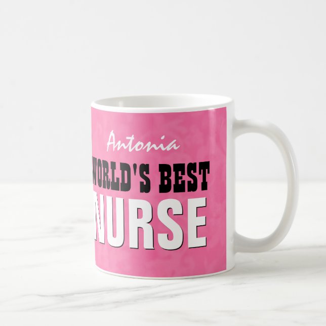Taza El mejor rosa V24A de la ENFERMERA del mundo (Derecha)