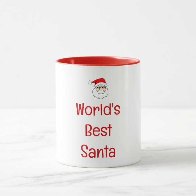 Taza El mejor Santa del mundo en rojo (Centro)