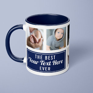 Taza El Mejor Texto Aquí Siempre Azul Personalizado Fot
