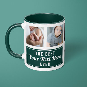 Taza El Mejor Texto Aquí Siempre Verde Foto Personaliza