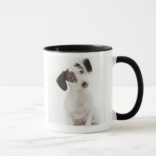 Taza El mirar fijamente femenino del perrito del