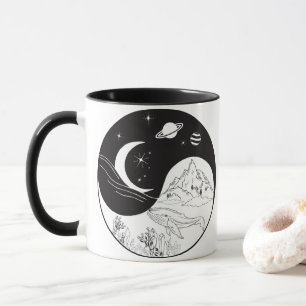 Taza El místico celeste Yin Yang significa amor      