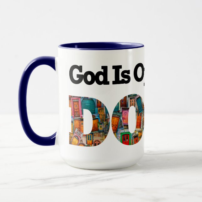 Taza El modelo azul moderno es la apertura de puertas n (Izquierda)