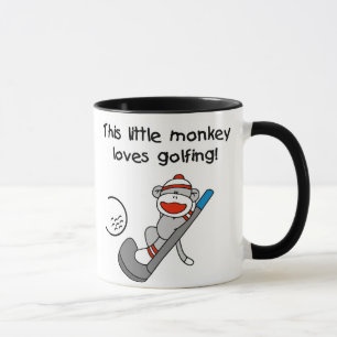 Taza El mono ama el Golfing