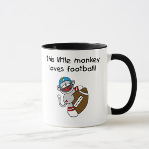 Taza El mono del calcetín ama fútbol