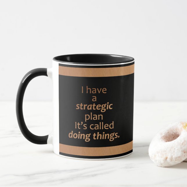 Taza El Monograma Motivador del Plan Estratégico de Afi (Con donut)
