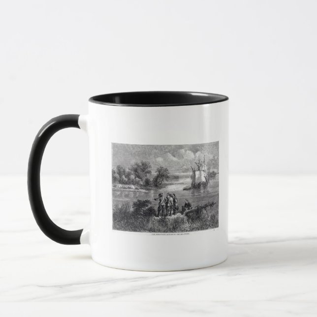 Taza El Moravians que asciende el Delaware (Izquierda)