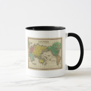 Taza El mundo sobre la proyección de los comerciantes