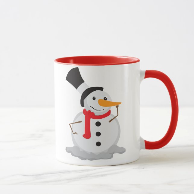 Taza ¡El muñeco de nieve Nose Touch Navidades Mug! (Derecha)
