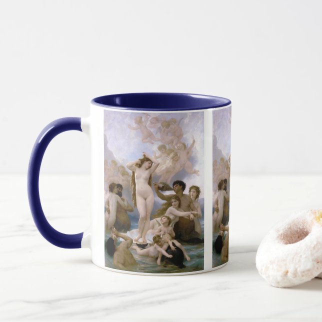 Taza El nacimiento de Venus por William-Adolphe Bouguer (Con donut)