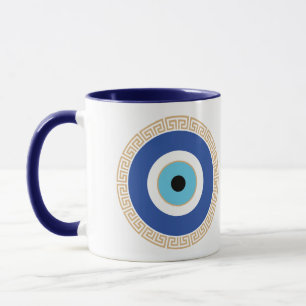 Taza El Ojo Malvado Griego En La Clave Griega