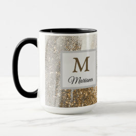 Taza El oro de mármol de lujo sobresale blanco y gris