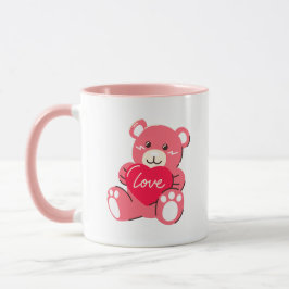 Taza El Oso con Corazones Diseño de Arte Moderno