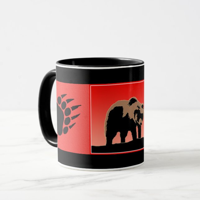 Taza El oso pardo al atardecer - Arte de vida salvaje o (Anverso izquierdo)