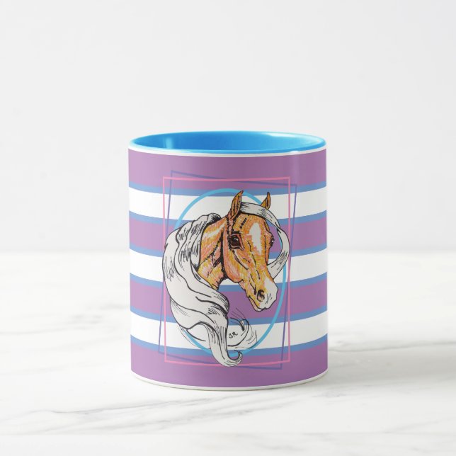 Taza El Palomino (franjas azul, negra y blanca) (Centro)
