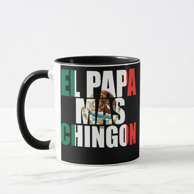 Taza El papa mas chingon Father Fatherhood Fathers day (Izquierda)