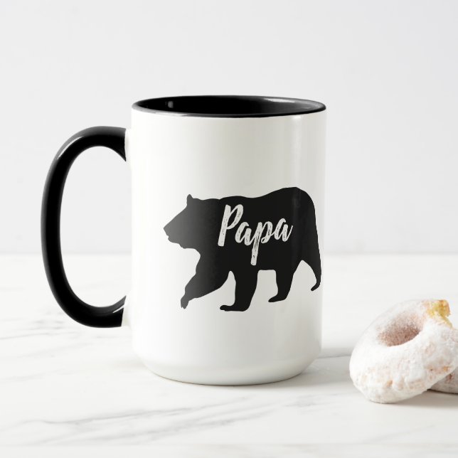 Taza El papá ruso tiene simple negro y blanco (Con donut)