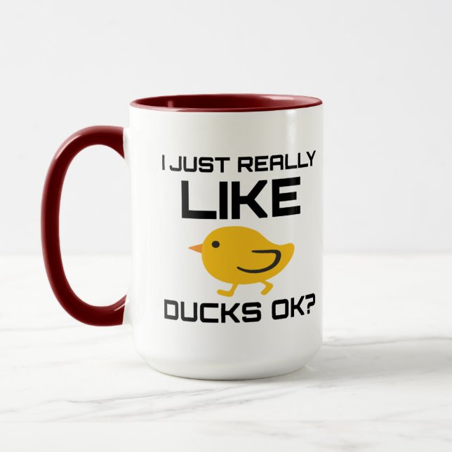 Taza El Pato Gracioso Me Gusta Realmente Los Patos Ok (Izquierda)
