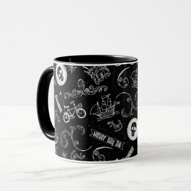 Taza El patrón de iconos de Goonies (Anverso izquierdo)