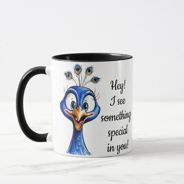 Taza El pavo real para mejorar el humor (Izquierda)