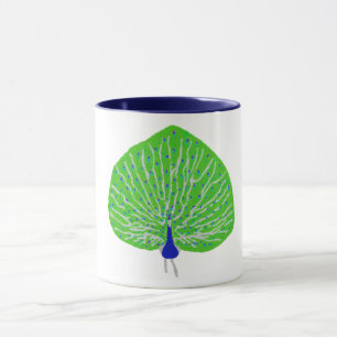 Taza El pavo real purpurina moderno