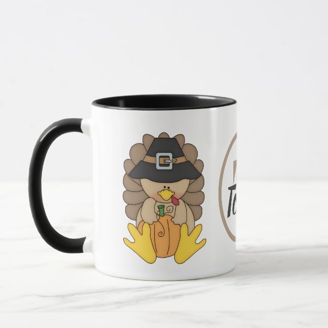 Taza El pavo y las calabazas de la acción de gracias (Izquierda)