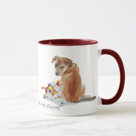 Taza El perrito lindo mezcló la raza con arte del